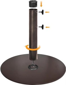 Base Redonda de Hierro para Sombrilla de Exterior para Hotel, Resistente, con Capacidad de hasta 50 Libras, Diseño Contemporáneo para Patio y Parque - Product Image 2