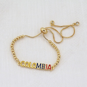 BM1221 Colombia/México Dije <span class=keywords><strong>de</strong></span> esmalte con bandera patriótica y corazón <span class=keywords><strong>de</strong></span> fútbol 2026 para pulsera <span class=keywords><strong>de</strong></span> cadena Bolo con cuentas - Product Image 6