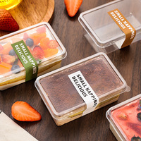 Boîtes carrées transparentes jetables pour tiramisu, contenants spéciaux pour gâteaux à la mousse, desserts, gâteaux aux fruits, emballages à emporter