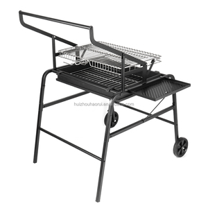 <span class=keywords><strong>Barbecue</strong></span> au charbon de bois sur chariot pour cuisine extérieure personnalisée avec table latérale - Product Image 3