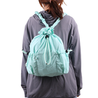 Sac à bandoulière léger en nylon avec cordon de serrage, convertible en sac à dos multi-usage, imperméable, grande capacité en polyester, vente en gros d'usine pour femmes