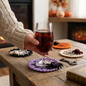 Juego de Posavasos de Telaraña de Fábrica, Alfombrilla Antideslizante Tejida para Tazas, Resistente al Calor, para Té, Recuerdos de Fiesta de Halloween, Accesorios Textiles para el Hogar - Product Image 2