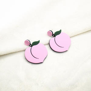 Pendientes de acrílico con diseño de frutas y verduras: fresa, sandía, granada, coliflor, piña, limón, plátano, para mujer - Product Image 1