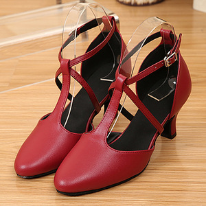 Zapatos de Baile Latino con Correa en T Negra, Suela de Gamuza Suave, Parte Superior de PU, para Mujer, Ideales para <span class=keywords><strong>Cha</strong></span> <span class=keywords><strong>Cha</strong></span>, Vals y <span class=keywords><strong>Tango</strong></span> - Product Image 5