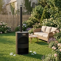 Cheminée de jardin à structure KD personnalisée avec porte en maille pour copeaux de bois et barbecue