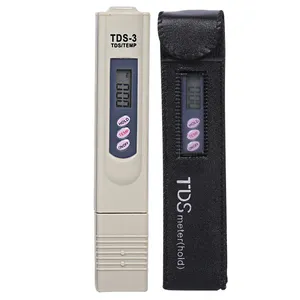 TDS-3 pacchetto in pelle Fine TDS Meter Water Qualtity Tester Pen LED Digital Temp PPM Meter Tester Filter Stick purezza dell'acqua