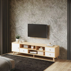 Meuble TV <span class=keywords><strong>extensible</strong></span> en bois massif de style nordique, grand espace de rangement pour salon, petit appartement, mobilier de maison - Product Image 5