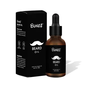 Prodotti per la cura personale olio per barba da uomo etichetta per bottiglia personalizzata imballaggio e scatola Gentlemen Pure Beard Growth Oil Groom Kit