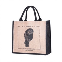 Sacs de courses en jute laminé de luxe et de haute qualité, avec poignée supérieure, de taille moyenne et à isolation hydrofuge