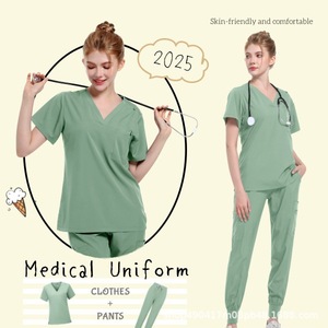 Women Medical <b>Scrub</b> Set V Neck Short Sleeve Pants Moisture Wicking Quick Dry Hospital Uniforms Casual Comfortable Stretch Fit - Product Image 5