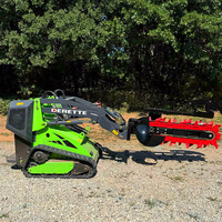 Chargeuse frontale compacte Derette 450 en promotion avec chenilles stables et accessoire débroussailleuse polyvalent