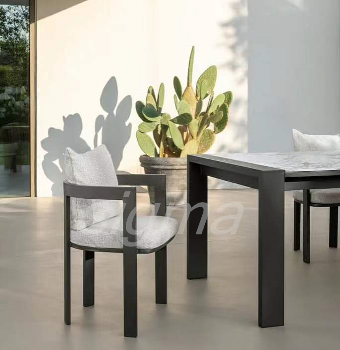 Outside aluminum garden outdoor furniture patio set metal table chair dining set