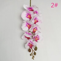 Vente en Gros d'Orchidées Phalaenopsis Artificielles de Haute Qualité, 9 Têtes, pour Décoration de Maison et Mariage