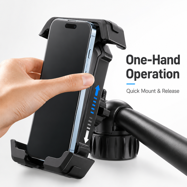 Motorcycle Phone Mount Hard Case Anti-Shake Bicycle Navigation Holder Shockproof Scooter E-Bike Handlebar Stand