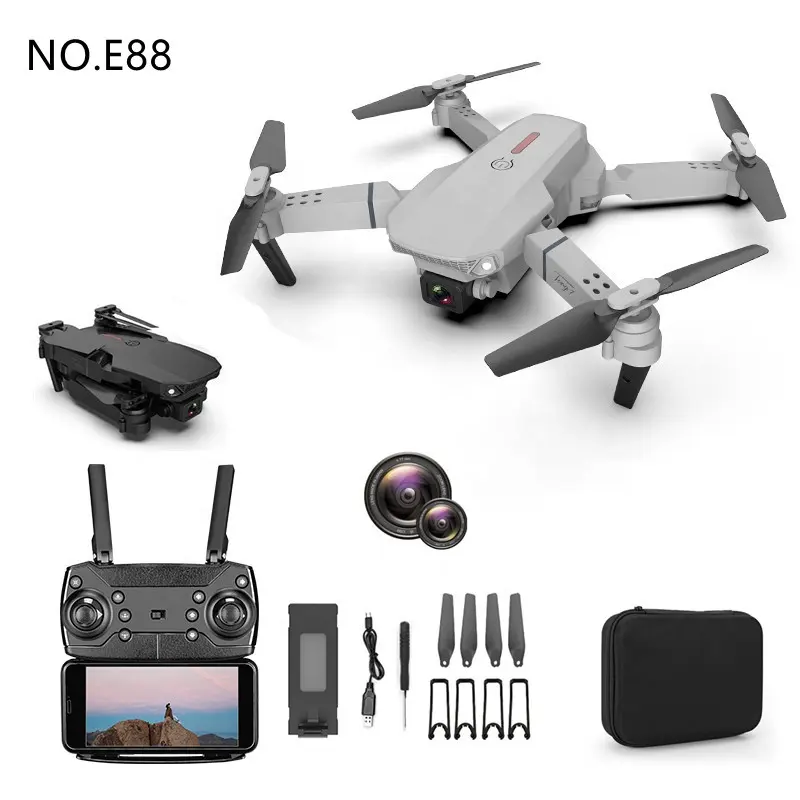 IQOEM 2023 drone Folding HD aerial photography quadcopter model toy remote control UAV dual 4K camera e88 RC drone parrot drone