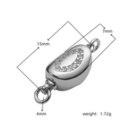 Prix de gros gros connecteur 925 fermoir chaîne en argent sterling bricolage accessoires collier de pierres précieuses fermoirs de boîte pour la fabrication de bijoux