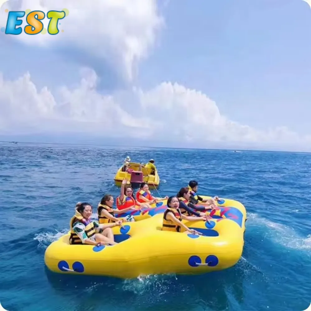 Tubo de barco de agua remolcable flotante Paseo en barco de esquí Tubo de mosca inflable para juegos de deportes acuáticos