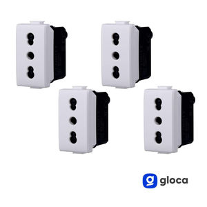 Enchufe de Pared Gloca de 4 Tomas 2P+T 16A 250V CA de Plástico con Conexión a Tierra Estándar para la Serie Matix - Product Image 6