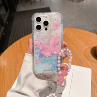 Cubierta completa 360 forro a prueba de golpes funda protectora de teléfono para IPhone 16 Pro Max 15 14 16E pintura al óleo mariposa cubierta móvil