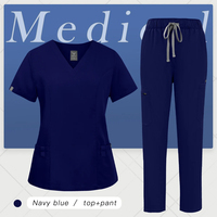 Nouvel ensemble d'uniformes chirurgicaux durables de haute qualité, tenue médicale, haut à col en V avec poches et pantalon, combinaison de travail pour infirmière et médecin