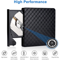 Unidad Óptica Externa Ultrafina para Portátil con USB 3.0 + Tipo-C, Grabadora de DVD, Reproductor de DVD RW, Lector/Escritor de CD para Escritorio y Portátil, al Mejor Precio