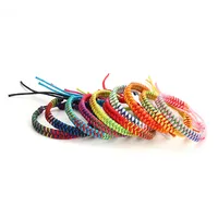 Pulseiras de corda elástica trançada, novo estilo, artesanal, ajustável, corda, borla, amizade