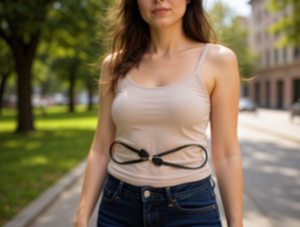 Catena Elastica in Lega d'Acciaio per Donna, Placcata in Nero, Gioiello per il Corpo da Indossare Quotidianamente - Product Image 2