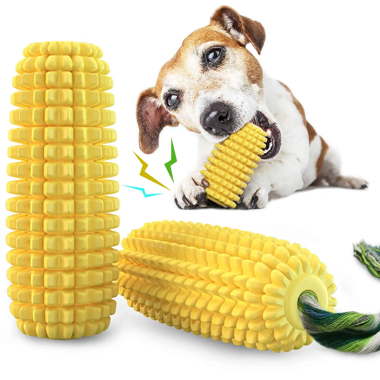 攻撃的な噛むための犬の噛むおもちゃ、不滅のタフで耐久性のあるきしむインタラクティブなゴム製の犬のおもちゃ