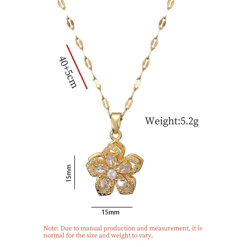 White bauhinia zircon necklace