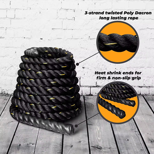 <span class=keywords><strong>Corde</strong></span> de combat ergonomique robuste pour entraînement de force musculaire, 2,8m, 3m, 9m, 12m, pour entraînement à domicile - Product Image 5