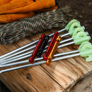 Tige de tente en alliage d'aluminium 8x1cm Rouge Doré, attache réglable pour équipement de camping extérieur, boucle de fixation pour piquet de sol Trigone - Product Image 3