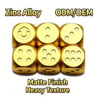 Produits Tendances 2026 : Dés en Métal Mat 16mm - Alliage de Zinc Durable, Service ODM/OEM pour Jeux de Marque