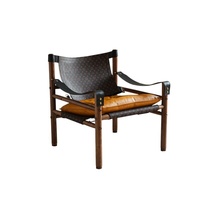 Fauteuil en cuir et bois massif de style nordique rétro danois, réglage intelligent pour salon, usage individuel et détente