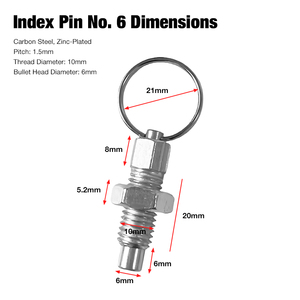 Fabrication de boutons à ressort en acier au carbone M6 M8 M10 M12 avec anneaux de traction et piqûres de filetage grossier pour indexage. - Product Image 4