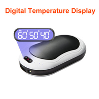Calentador de manos recargable 2023, batería externa, 10000mAh, carga rápida, USB, pantalla Digital, linterna Led