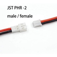 موصل JST PH ذكر وأنثى بـ 2 سن، خطوة 2.0 مم، كابل توصيل الأسلاك