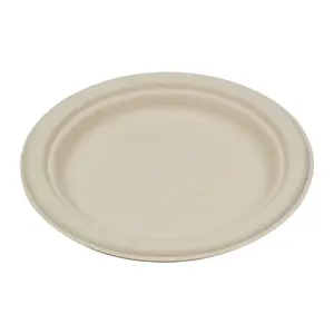 Biodegradable Microwave Safe Plant Fiber Nature Bagasse Restaurant Dishes Paper Plates