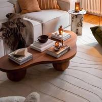Table basse en bois massif au design minimaliste et unique, style moderne, pour petit appartement, salon, meubles de maison, table à thé