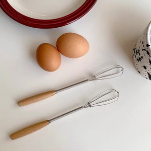 Stainless Steel Egg Beater With Wooden Handle Manual Whisk For Home Baking Tools - Product Image 4