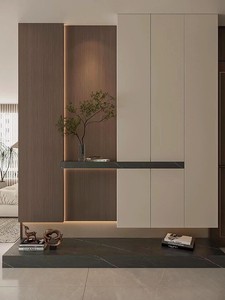 Mobile da <span class=keywords><strong>Ingresso</strong></span> HAIYUE in Stile Minimalista con Piano d'Appoggio Sospeso e Scaffalature Stratificate, Mobile Decorativo Personalizzabile - Product Image 2