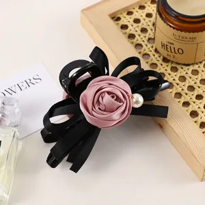 Large Hair Claw Level Fairy Rose French Style Big Snap Clip Big Women's Sweet Elegant Back Hair Accessories Hair Shark Clip