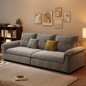 Sofá de Tres Plazas Moderno y Minimalista de Tela Chenille, Reclinable, Relleno de Esponja, Cómodo y Suave, para Sala de Estar, Apartamento, Villa - Product Image 1