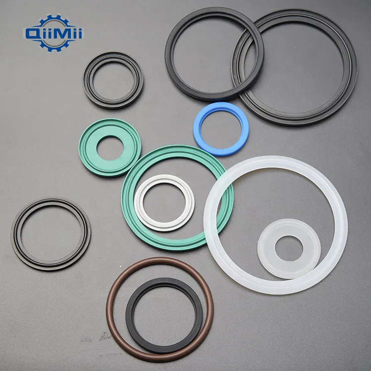 QiiMii Perlengkapan Klem Tri Food Grade Segel Ferrule Karet Silikon EPDM PTFE NBR Gasket O-ring