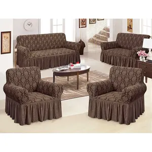 Đẹp Jacquard Sofa Bìa 4Pcs 3Pcs Thiết Lập Polyester Spandex Bền Slipcover Sofa Set Bìa