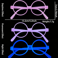 Lunettes rondes éclairées au néon vert, best-seller, brillent sous lampe UV, accessoire de photomaton pour Halloween et carnaval