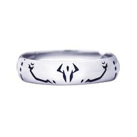 Bagues en laiton gravées uniques et simples - Bagues unisexes plaquées or 18 carats pour cadeaux quotidiens, inspirées de l'anime Jujutsu Kaisen