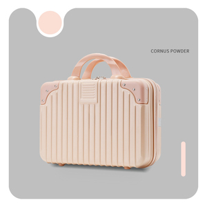 14 Portable Makeup Travel Case Hand Luggage, Pressure-proof Mini ABS Carrying Makeup Case <strong>Suitcase</strong> with Elastic <strong>Band</strong> Small Hard - Product Image 3