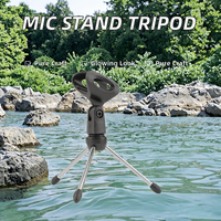 Support de microphone portable en alliage de zinc, trépied, support réglable pour bureau et table