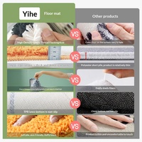 Tapis de sol moderne en microfibre floquée, antidérapant et rembourré, pour la décoration de balcon, salon et chambre, motif fraise
