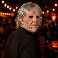 Masque de vieil homme en latex et silicone, 5 styles, masque facial réaliste avec rides, costume d'Halloween, masque intégral pour adultes
